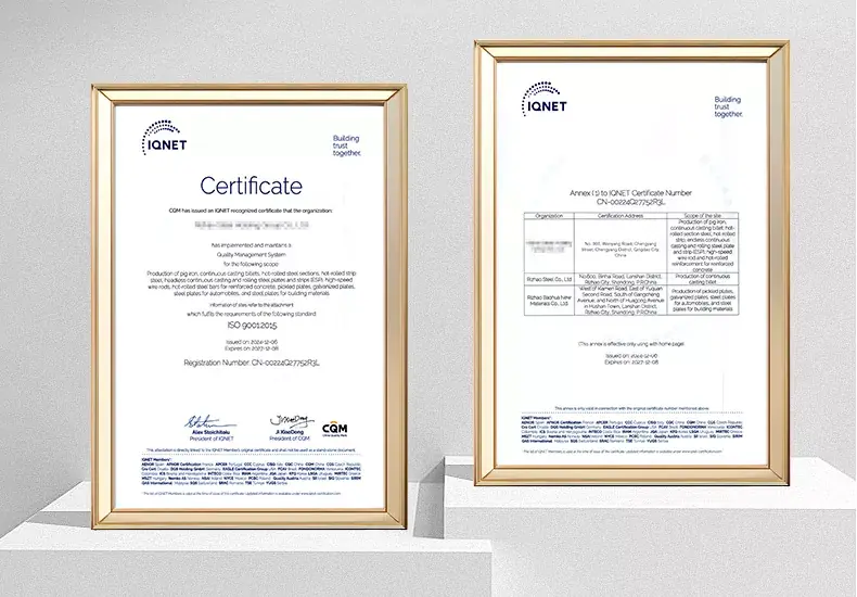 Our certificate